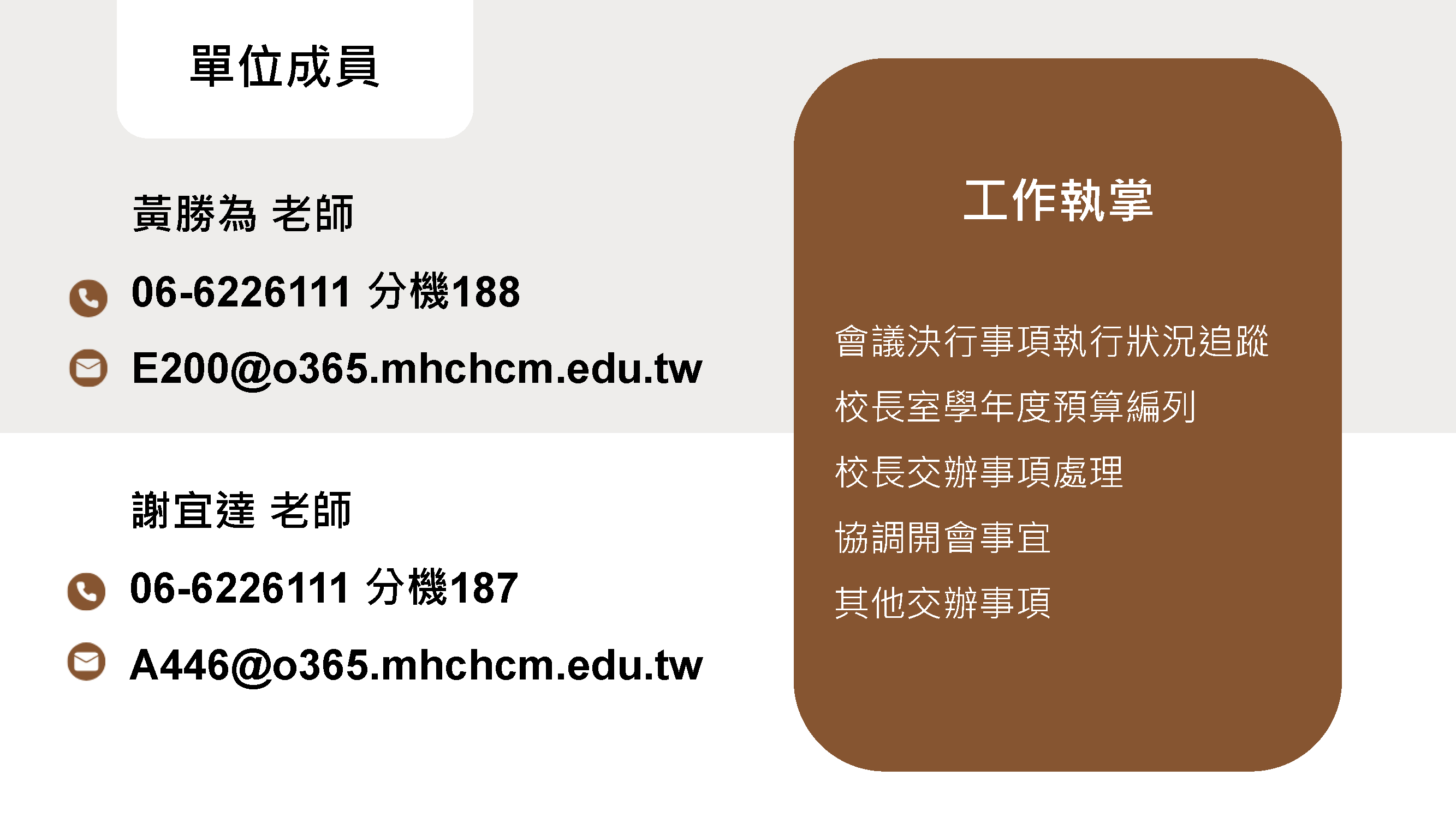 校長室單位成員